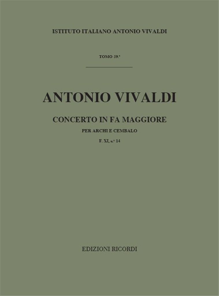 Concerti Per Archi E B.C.: In Fa Rv 136